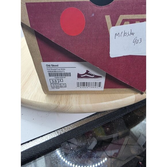 Vans Old Skool kids size 3 Sneakers Shoes Port Royale/ True White Suede/ Canvas - Picture 6 of 6